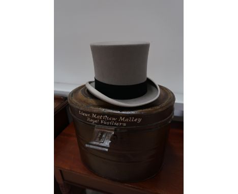 A Herbert Johnson top hat and box - 6 inches internal measurement
