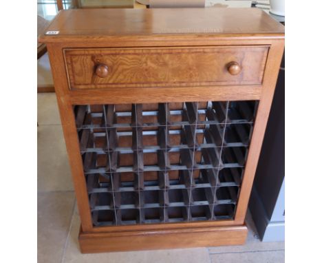 A burr oak 36 bottle wine rack made by a local craftsman to a high standard - Width 70cm x Height 94cm x Depth 28cm