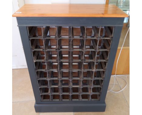 A painted and polished 48 bottle wine rack made by a local craftsman to a high standard - Width 71cm x Height 100cm x Depth 2