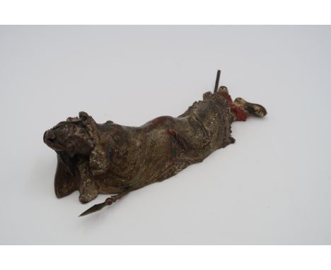 Likely Franz Bergmann (1861-1936): a late 19th or early 20th century Austrian cold painted bronze figure of a Native American