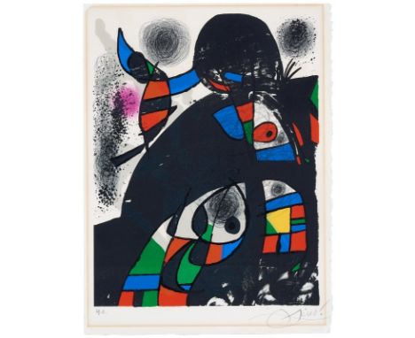 Farblithographie Joan Miró1893 Barcelona - 1983 Palma de Mallorca "Hommage à San Lazzaro" 1975 u. re. sign. Miro. Exemplar H.