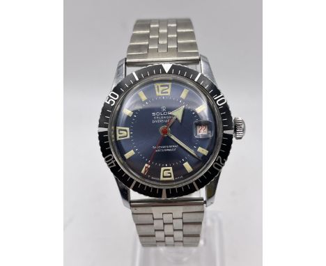 A 1970'S SOLOR GENT'S DIVER'S WRIST WATCH 35MM
