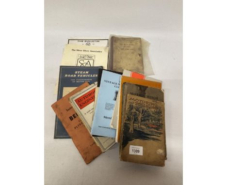 A QUANTITY OF VINTAGE MOTORING AND AUTOMOBILE BOOKS AND BOOKLETS