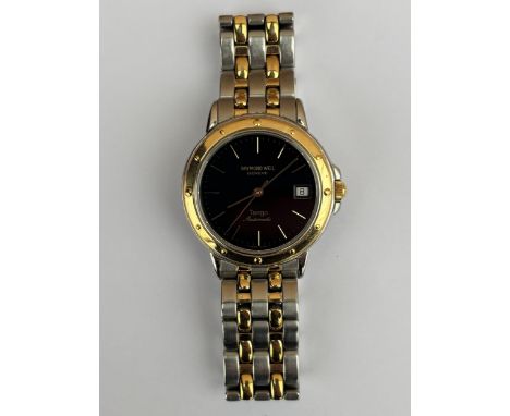 A GENTS RAYMOND WEIL GENEVE TANGO AUTOMATIC DATE, WATER RESISTANT 5 ATM  WRIST WATCH, SERIAL NUMBER 3460, Z 083967, DIAMETER 