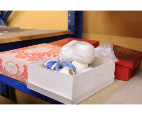 FOUR BOXES OF VINTAGE LACE MAKING THREAD