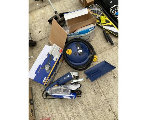 A POWERCRAFT ELECTRIC ANGLE GRINDER AND A POWER CRAFT WALL PAPER STRIPPER
