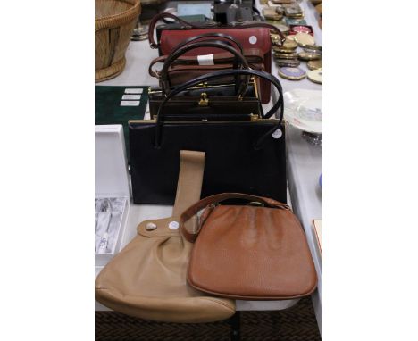 SEVEN VINTAGE AND MODERN LEATHER HANDBAGS