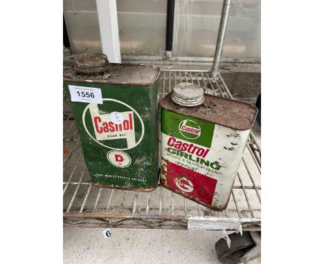 TWO VINTAGE CASTROL OIL CANS
