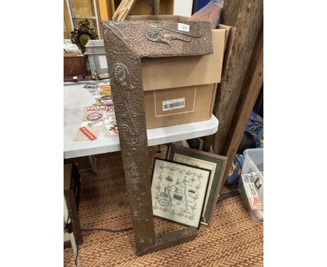 AN ART NOUVEAU COPPER FIRE FENDER - 46" X 14"