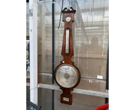 A LARGE MAHOGANY CASED FARDON WOODSTOCK BAROMETER