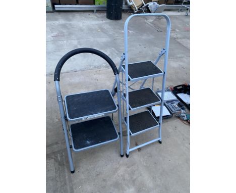 TWO SMALL NON SLIP STEP LADDERS