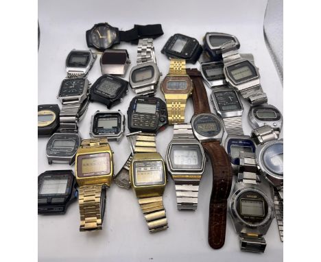 TWENTY FIVE VINTAGE 1970'S MEN'S LED AND LCD WRISTWATCHES TO INCLUDING SOME RARE EXAMPLES OF SEIKO, CASIO, ORIENT, PULSAR, CI
