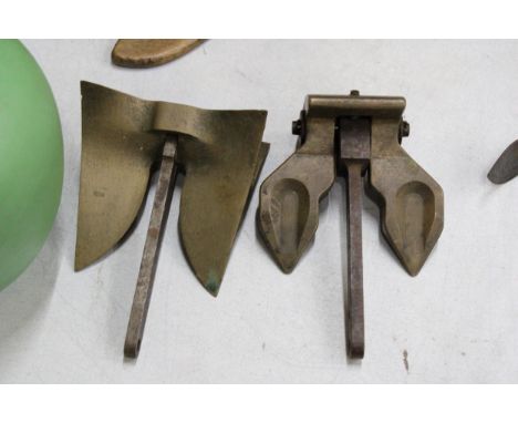TWO VINTAGE SALEMAN'S MINIATURE ANCHORS