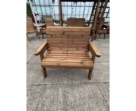 AN AS NEW EX DISPLAY CHARLES TAYLOR TWO SEATER BENCH   *PLEASE NOTE VAT TO BE PAID ON THIS LOT*