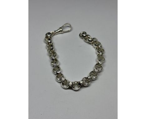 A MARKED SILVER ROLLER BALL BRACELET