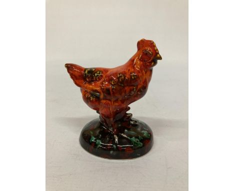 AN ANITA HARRIS HEN SIGNED IN GOLD
