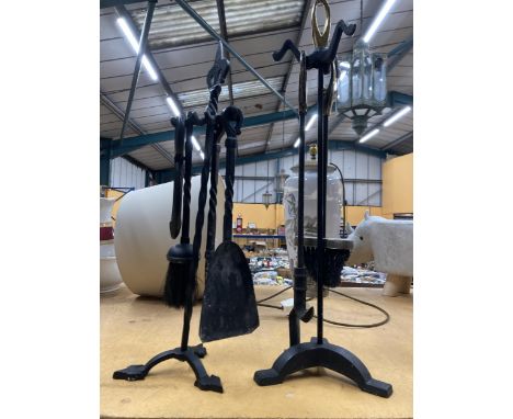 TWO VINTAGE CAST COMPANION SETS