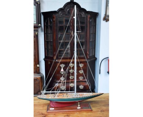 A Scale Model "Shamrock V" 1930 Cutter, America's Cup Challenger, designed by Charles E. Nicholson, with framed certificate