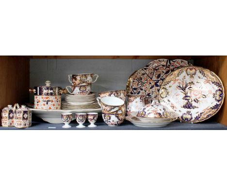 A Group of Imari Porcelain, 19th century and later, including Royal Crown Derby (one shelf)  Mainly Derby - on cup with a lar