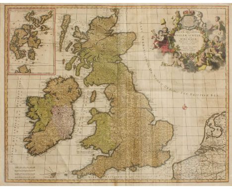 Allard (Carolo), Regnorum Magnae Britanniae Sive Angliae Scotiae nec non Hiberniae..., no date, hand-coloured engraved map of