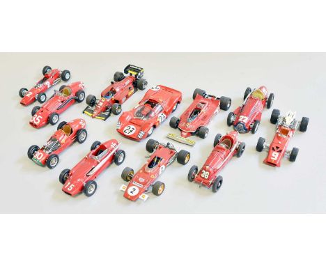 Various 1:43 Scale Racing Cars, white metal: Tameo Kits Ferrari 86, Motorkits Maserati, Blueprint No.4 Maserati 250F, FDS Fer