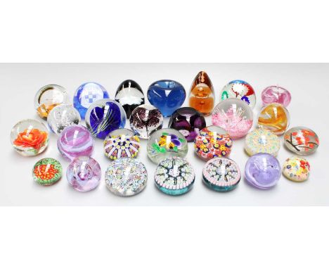 A Collection of Paperweights, one signed D and dated 1874, one signed P, and other 20th century Caithness examples (qty)