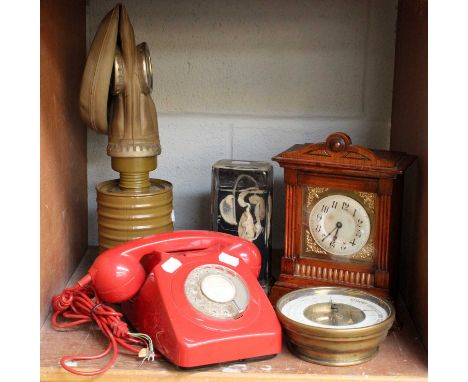 Natural History: A Wet Specimen of a Snail, together with A Rotary Dial Telephone, An Eastern European Gas Mask, An Aneroid B