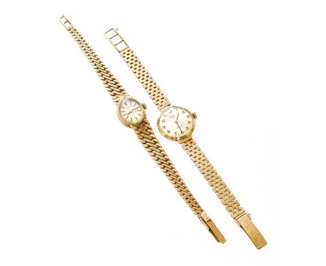 A Lady's 9 Carat Gold Tissot Wristwatch and a Lady's 9 Carat Gold Rotary Wristwatch, (2)Both watches are workingTissot wristw