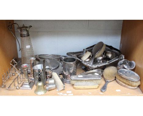 A Collection of Assorted Silver and Silver Plate, the silver including dressing table items, the silver plate including an Ol