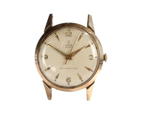 Tudor Royal 9 carat gold gentleman's wristwatch, the signed cream dial with Arabic and triangular gilt numerals, manual wound