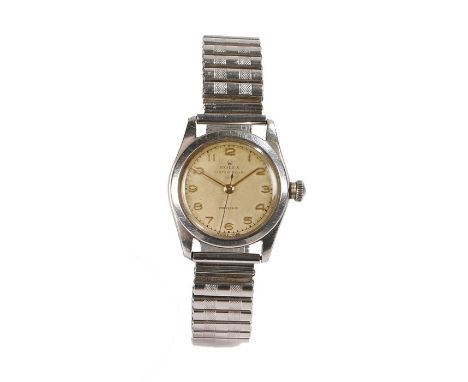 Rolex Oyster Royal boys wristwatch, circa 1945, the signed cream dial with Arabic numerals, manual wound, the case 30mm diame