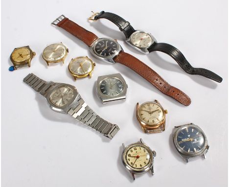 Ten gentleman's wristwatches with automatic and manual movements (10)