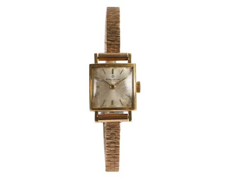 Baume &amp; Mercier 18 carat gold cased ladies wristwatch, the signed silver dial with baton numerals, manual wound, the case