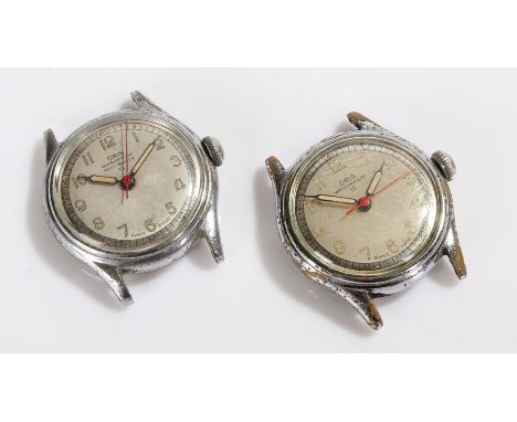 Two Oris 15 gentleman's wristwatches, the signed silver dials with Arabic numerals, manual wound, the cases 31mm diameter (2)