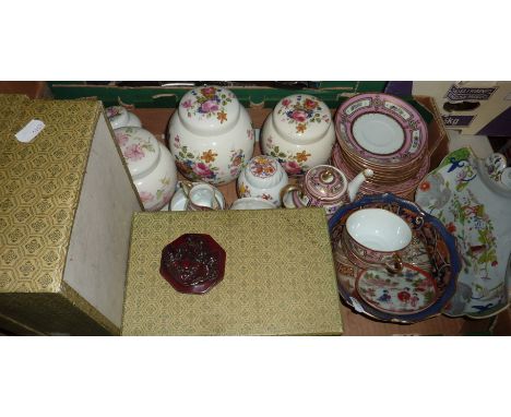 Noritake part tea service, oriental figurines, ginger jars etc