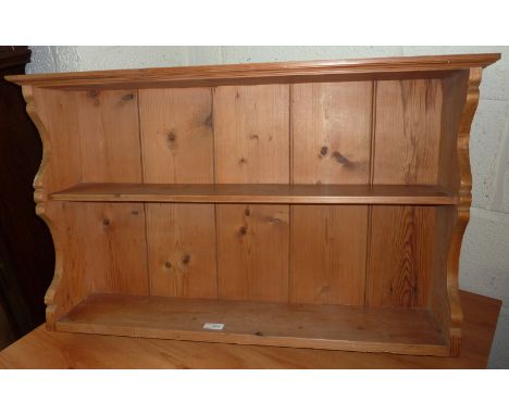 Pine 2 tier open wall shelf