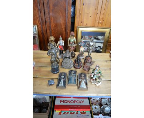 Various ceramic figures, plaques of  wives of Henry VIII, model canon 
