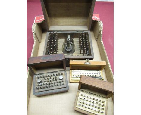 Vintage cased staking-riveting tool and other vintage horological/watchmakers tools 