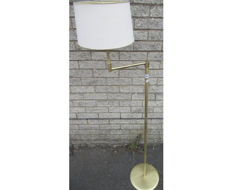 Modern brushed brass style standard lamp with adjustable head 