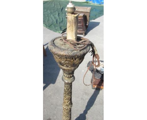 Jodie Kidd Collection - Early to mid C20th gilt wood Baroque style standard lamp H145cm (formerly in Lord Beaverbrook's house