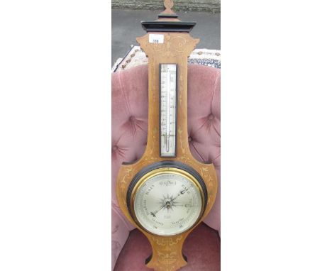 Harling of London mahogany inlaid wall barometer 