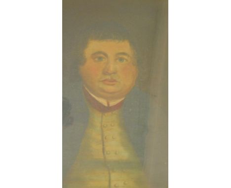 A giltwood framed and glazed 19th century oil on canvas, portrait of a gentleman, unsigned. 58x66cm 