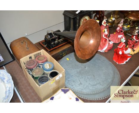 An Excelsior Pearl phonograph and cylinders
