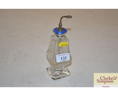 A glass atomiser with silver and enamel top (enamel AF)