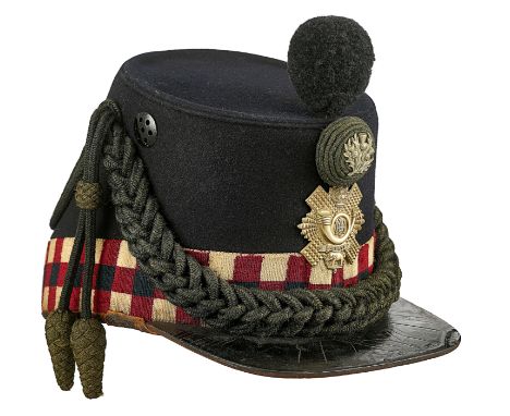 Scottish Highland Light Infantry Edwardian OR’s HLI shako.A good Boer War 1900 dated example. Dark blue cloth body with diced