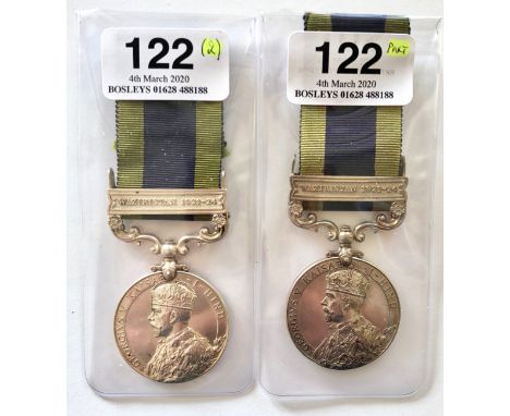 Similar Border Regiment 2 x India General Service Medal Clasp “Waziristan 1921-24”The first example was awarded to “3591221 P