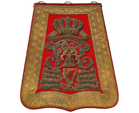 8th King’s Royal Irish Hussars Victorian Officer’s Sabretache circa 1880-1901.A fine scare example. The crimson Melton face, 