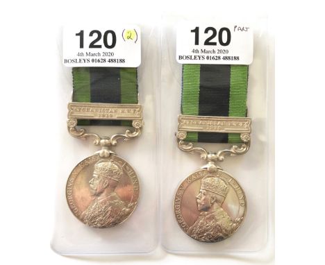 Border Regiment 2 x India General Service Medal Clasp “Afghanistan NWF 1919”The first example was awarded to “34447 PTE R.B. 