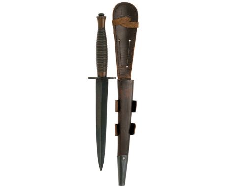 WW2 Period 3rd Pattern Fairbairn-Sykes Parkerised ‘I’ Commando fighting knife.A very good example. The hilt with Parkerised f