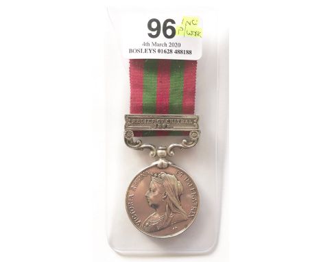 East Lancashire Regiment India General Service Medal, Clasp “Relief of Chitral 1895”. Awarded to “2297 PTE R. YATES 1ST BN E.